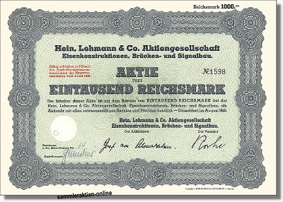 Hein, Lehmann & Co. Aktiengesellschaft, Eisenkonstruktionen, Brücken- und Signalbau
