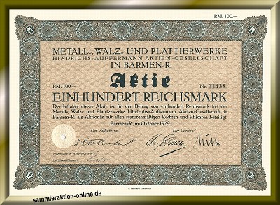Metall-, Walz und Plattierwerke AG Hindrichs-Auffermann