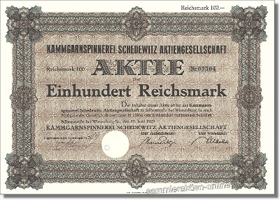Kammgarnspinnerei Schedewitz AG - Zwickauer Kammgarn