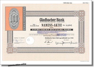 Gladbacher Bank AG Aktiengesellschaft von 1922