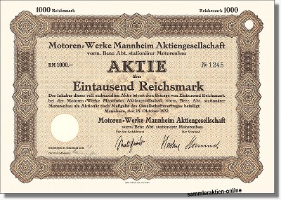 Motoren-Werke Mannheim AG, vorm. Benz