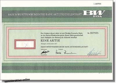 Baden-Württembergische Bank AG, BW-Bank