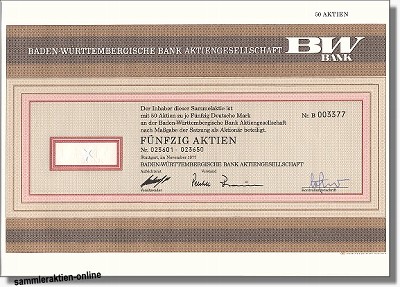 Baden-Württembergische Bank AG, BW-Bank