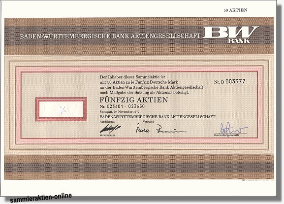 Baden-Württembergische Bank AG, BW-Bank 6. Emission