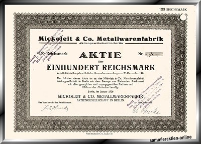 Mickoleit & Co. Metallwarenfabrik AG, Ekmo Bauhandels-AG