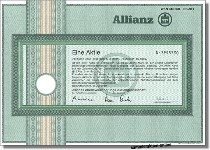Allianz Lebensversicherungs Aktiengesellschaft Namensaktie In Toperhaltung