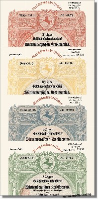 Württembergischer Kreditverein AG - 4 hochdekorative Goldmark Bonds