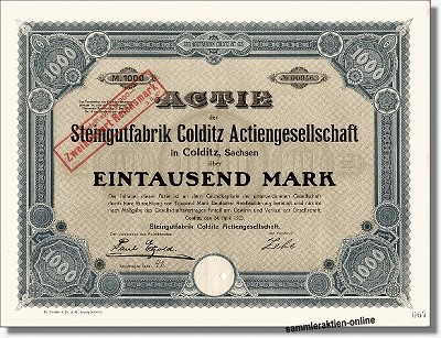 Steingutfabrik Colditz Actiengesellschaft