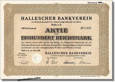 Hallescher Bankverein von Kulisch, Kaempf & Co