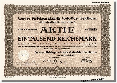 Geraer Strickgarnfabrik Gebrüder Feistkorn AG