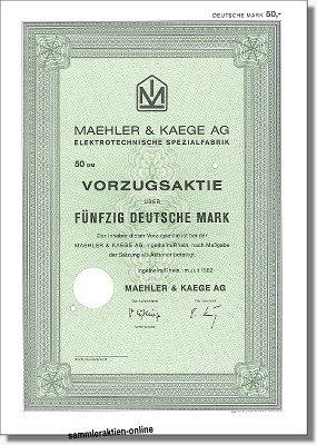 Maehler & Kaege AG elektrotechnische Spezialfabrik