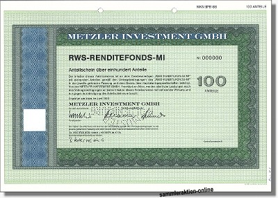 Metzler Investment GmbH - RWS-Rendite