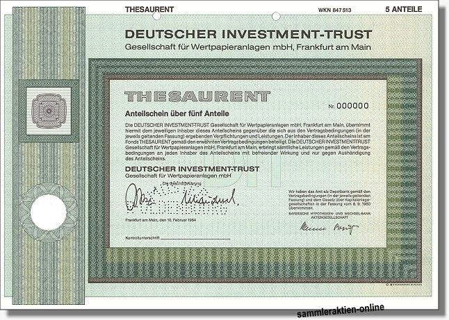 Deutscher Investment Trust DIT Thesaurent 5er