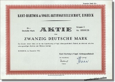 Kant-Hartwig & Vogel Aktiengesellschaft