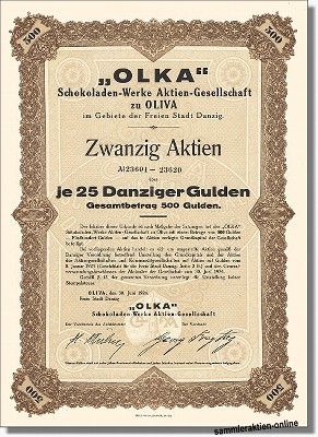 OLKA Schokoladenwerke AG zu Oliva