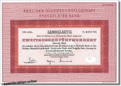 Berliner Handels-Gesellschaft - Frankfurter Bank - BHF