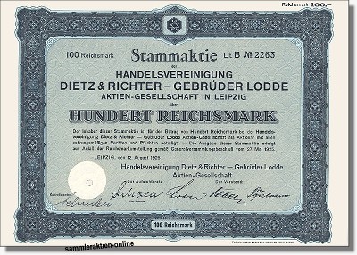 Handelsvereinigung Dietz & Richter - Gebrüder Lodde AG