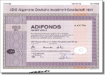 Adig Allgemeine Deutsche Investment Gesellschaft 100 Er Adifonds Anteil Aktien Deutschland