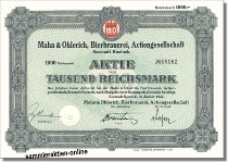 Mahn & Oehlerich, Bierbrauerei, Actiengesellschaft