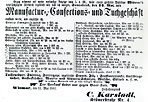 Eröffnungsanzeige 1881