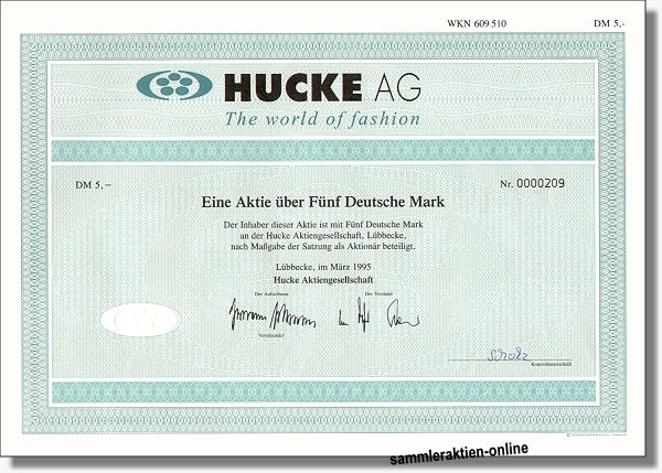 Hucke AG unentwertet, Coupons zum SuperSonderpreis ! Hahn